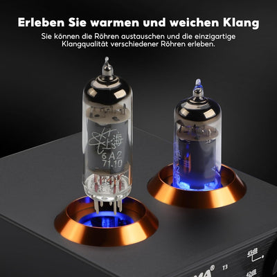 AIYIMA T3 Röhren HiFi MM Phono Vorverstärker für Plattenspieler-Vorverstärker mit Gain-Stereo-Audio