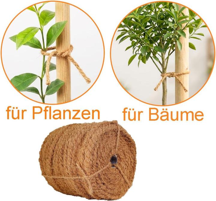 100m reissfestes Dickes Robustes Kokosseil für Bäume - Kordel - Gartenschnur - Rope - ca. Ø 10mm-12m