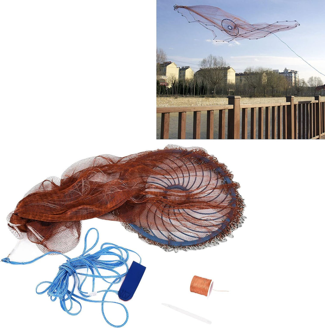 Wurfnetz Zum Fischen, Tragbares Fischernetz, Nylon Mesh Fischnetz zum Fangen von Angelnetz Angelzube