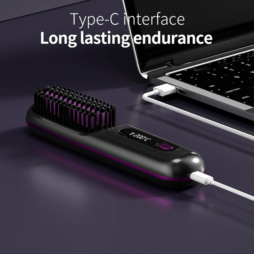 Go Brush Pro,Numoya Tragbare Glättungsbürste für Haarstyling,GoBrush Pro Hair Numoya,Wiederaufladbar