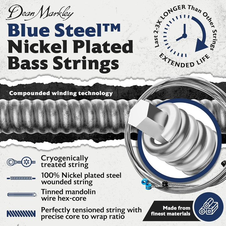 DEAN MARKLEY BLUE STEEL BASS GUITAR STRINGS NPS XMED 4STR 50-110 50-110 2675A - Blue Steel NPS Bass