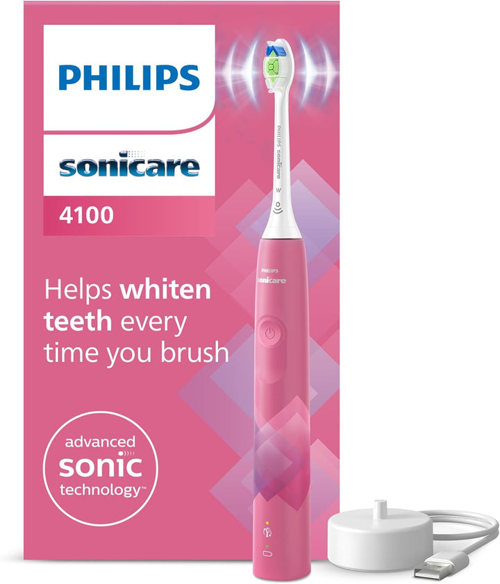 Philips Sonicare 4100 elektrische Zahnbürste mit Schalltechnologie und zwei Modi, Andruckkontrolle u