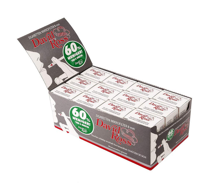 David Ross Zigaretten Mikrofilter 8 mm, 60% weniger Teer + Nikotin 6 Packungen (150 Filter)