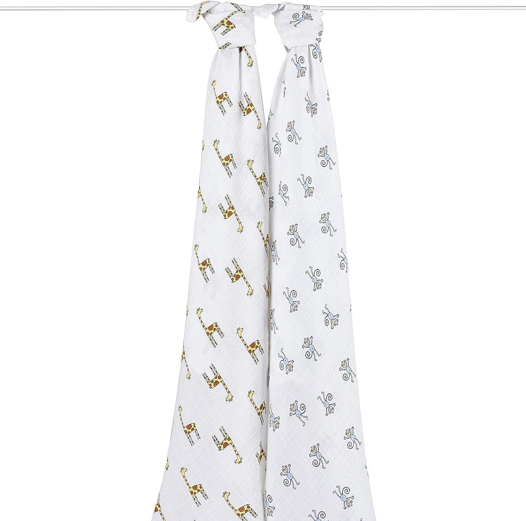 aden + anais Cotton Muslin Swaddle - 2 Packquadrate | Grosse Empfangsdecken für Mädchen & Jungen | I