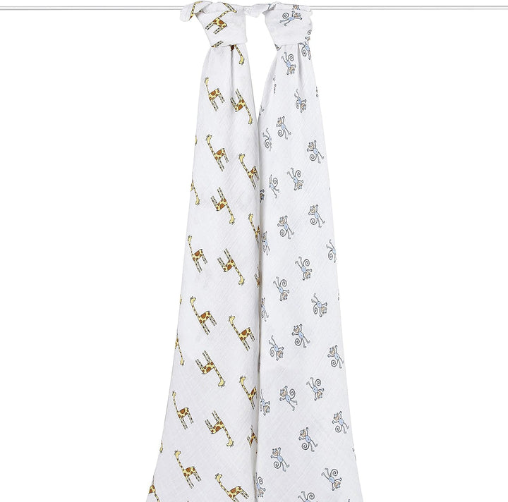 aden + anais Cotton Muslin Swaddle - 2 Packquadrate | Grosse Empfangsdecken für Mädchen & Jungen | I