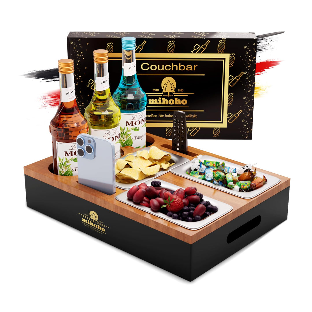 Couchbar, Sofa Organizer auf dem Beistelltische Couchtisch, Couchbar Holz als Bier Geschenke für Män