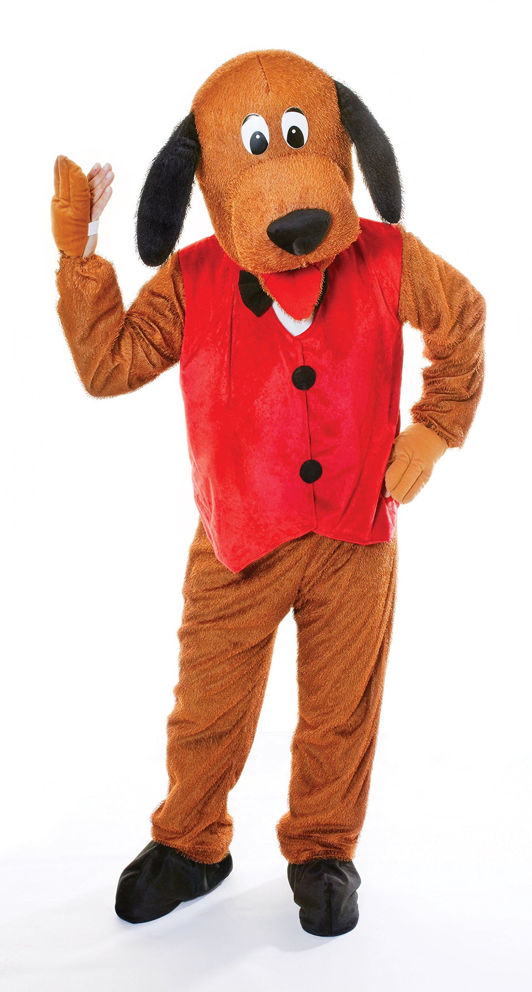 Bristol Novelty AC269 Hund mit Weste Kostüm mit grossem Kopf, Rot, 44-Inch Chest Size