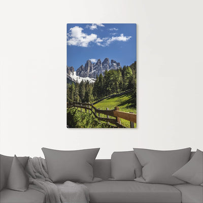 ARTland Leinwandbilder Wandbild Bild auf Leinwand 40x60 cm Landschaftsbilder Südtirol Berge Alpen Wa