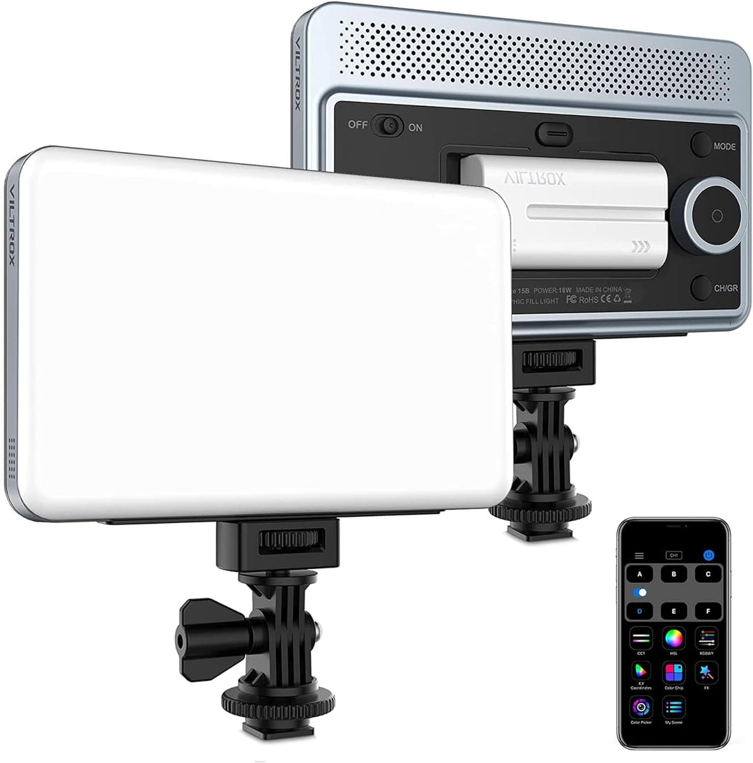 VILTROX 18W 2800K-6800K CRI 95+ auf dem LED Panel der Kamera, 1800 Lumen Smartphone Steuerlicht Dimm