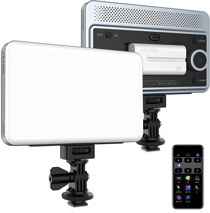 VILTROX 18W 2800K-6800K CRI 95+ auf dem LED Panel der Kamera, 1800 Lumen Smartphone Steuerlicht Dimm