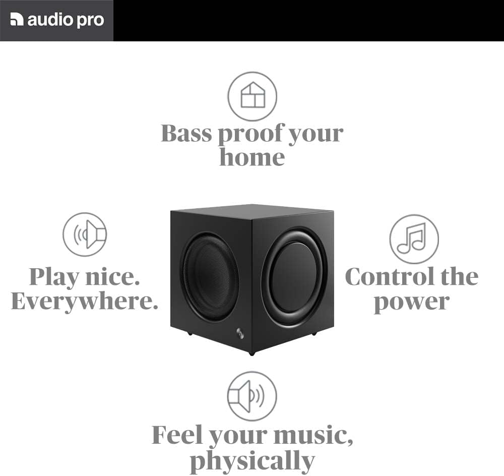 Audio Pro SW-10 - Aktiv Subwoofer mit Bassreflex & Verstärker 200W Digital Klasse D - Home Entertain