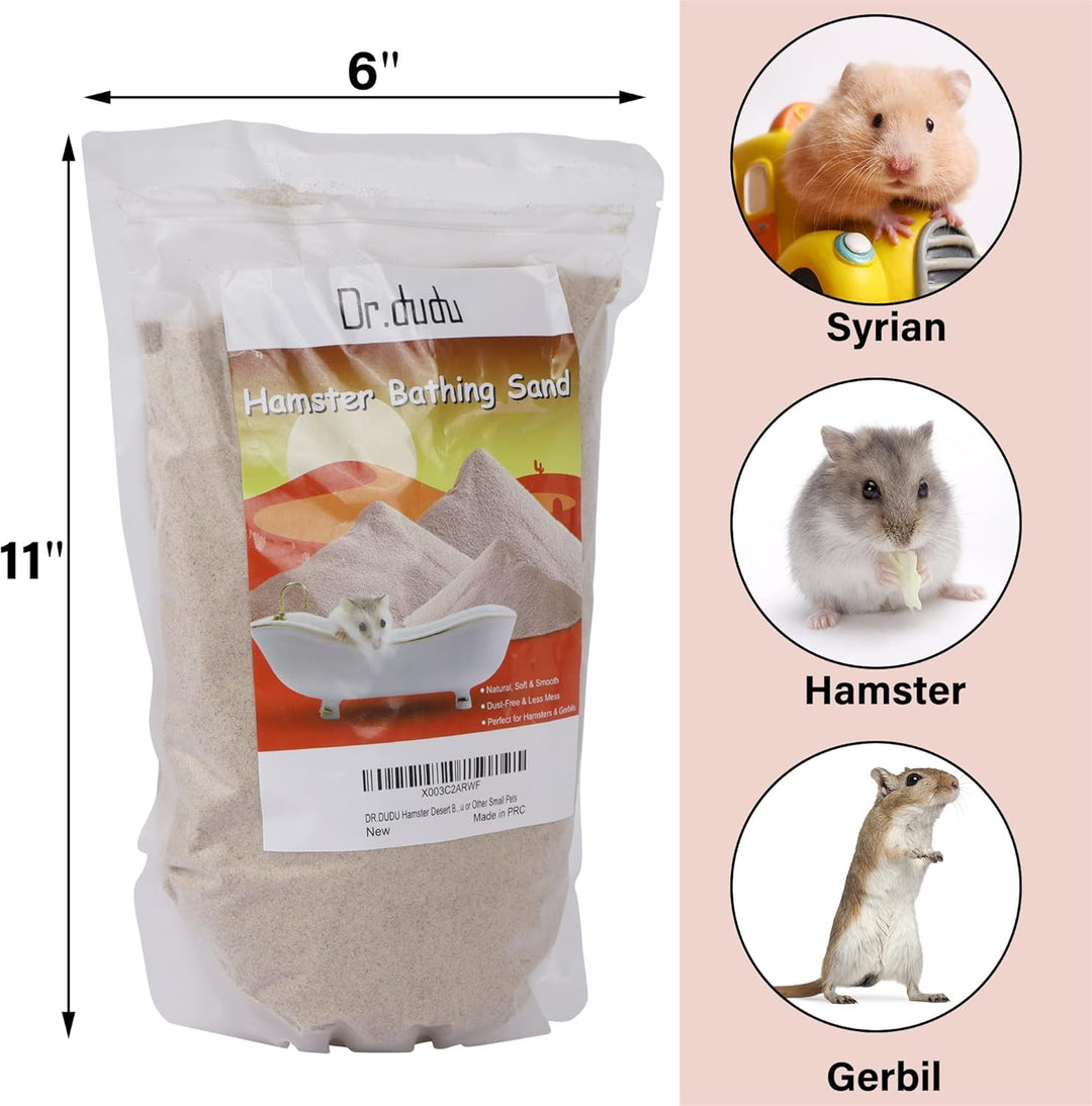 DR.DUDU Hamster-Badesand, 3 kg, staubfreier Wüstensand oder Töpfchentoilettenstreu, Sand für Hamster