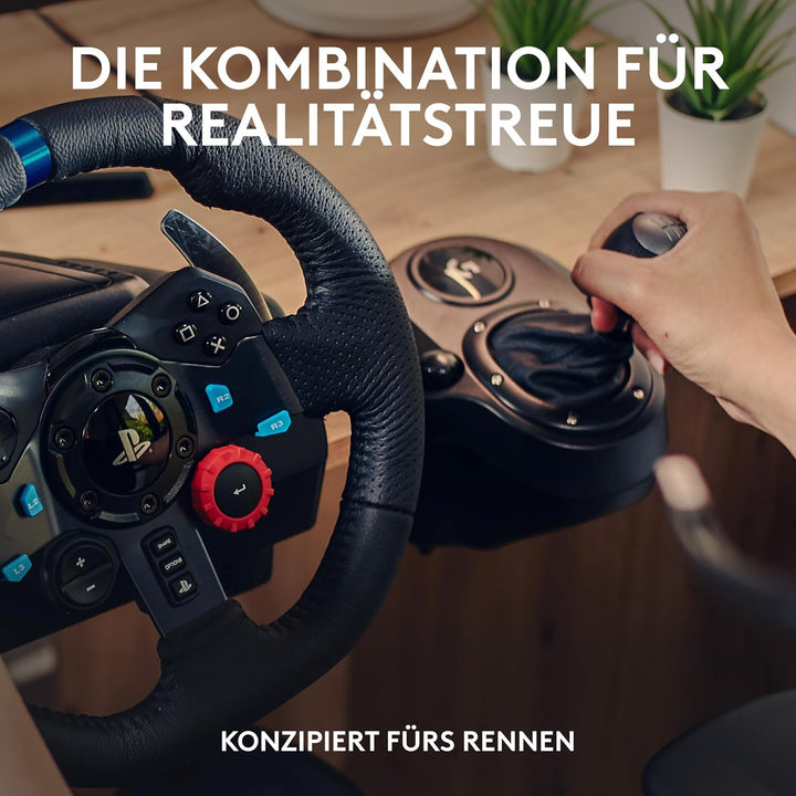 Logitech G G29 SE Driving Force Rennlenkrad und Pedale, Force Feedback, echtes Leder + Logitech G Dr