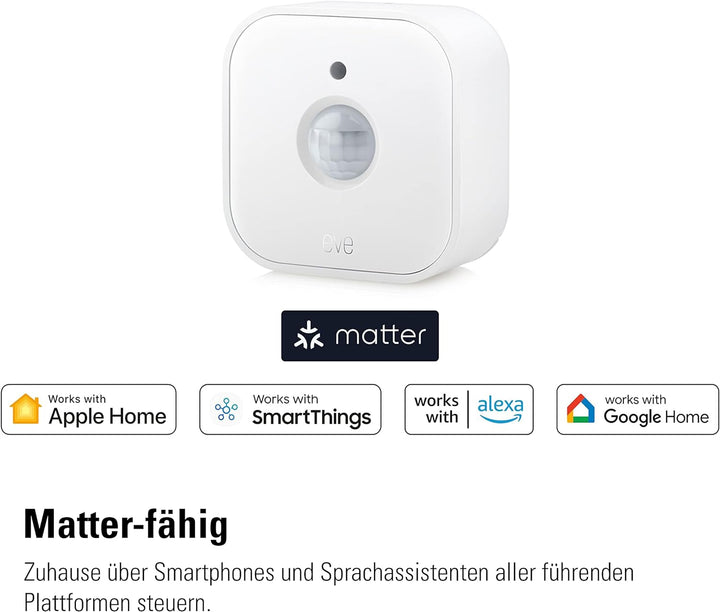 Eve Motion (Matter) – Smarter Bewegungssensor mit Lichtsensor & Door & Window - Smarter Kontaktsenso