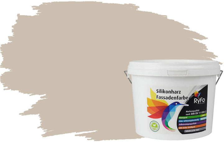 RyFo Colors Silikonharz Fassadenfarbe Lotuseffekt Trend Sandbeige 3l - bunte Fassadenfarbe, weitere