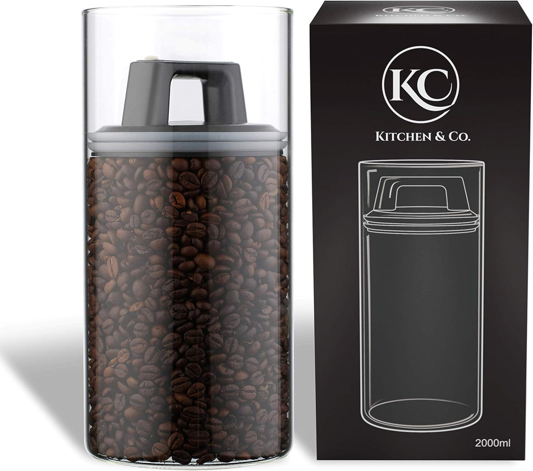 Kitchen&Co. Kaffeedose mit Vakuumdeckel, Luftdichte Aufbewahrung, Vorratsdose luftdicht, mottensiche