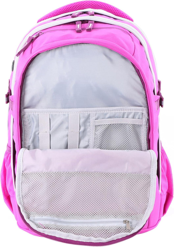 2be Schulrucksack 66320 Ergo School Backpack Fuchsia, Pink Kariert, Einheitsgrösse