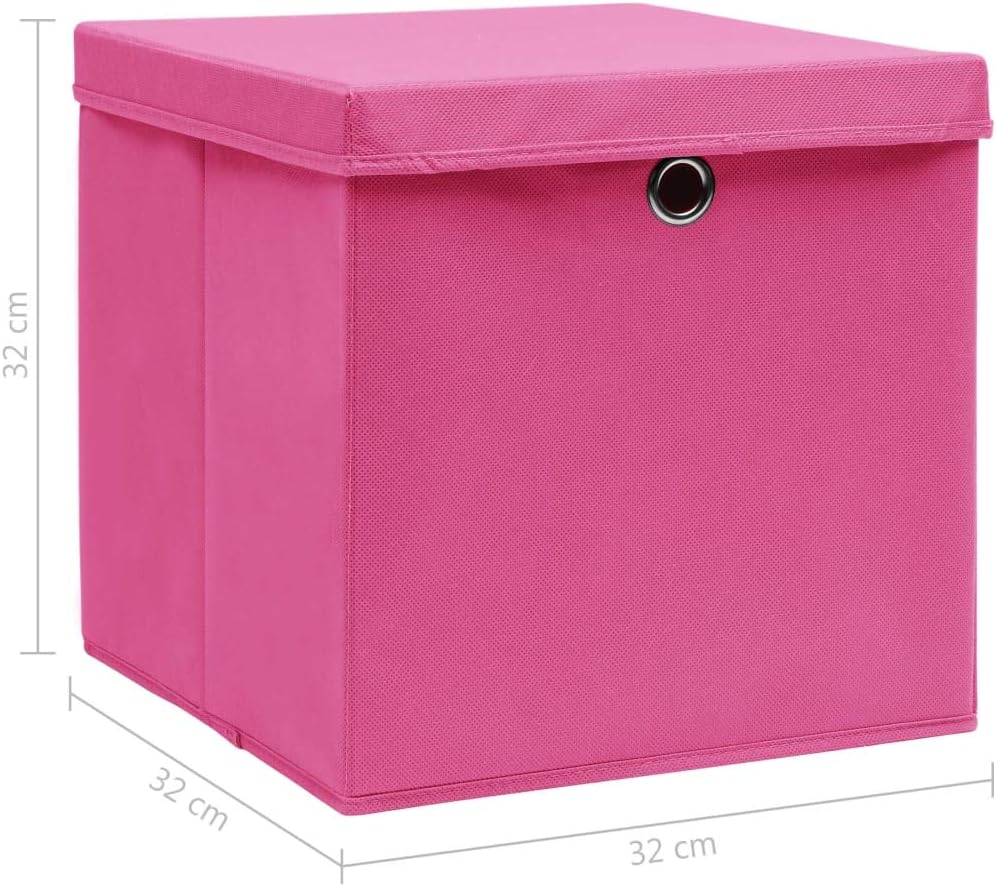 WIFESE 10 Stück Aufbewahrungsbox Mit Deckel 32X32X32 cm Faltbox Mit Fingerloch Storage Boxes Faltbar