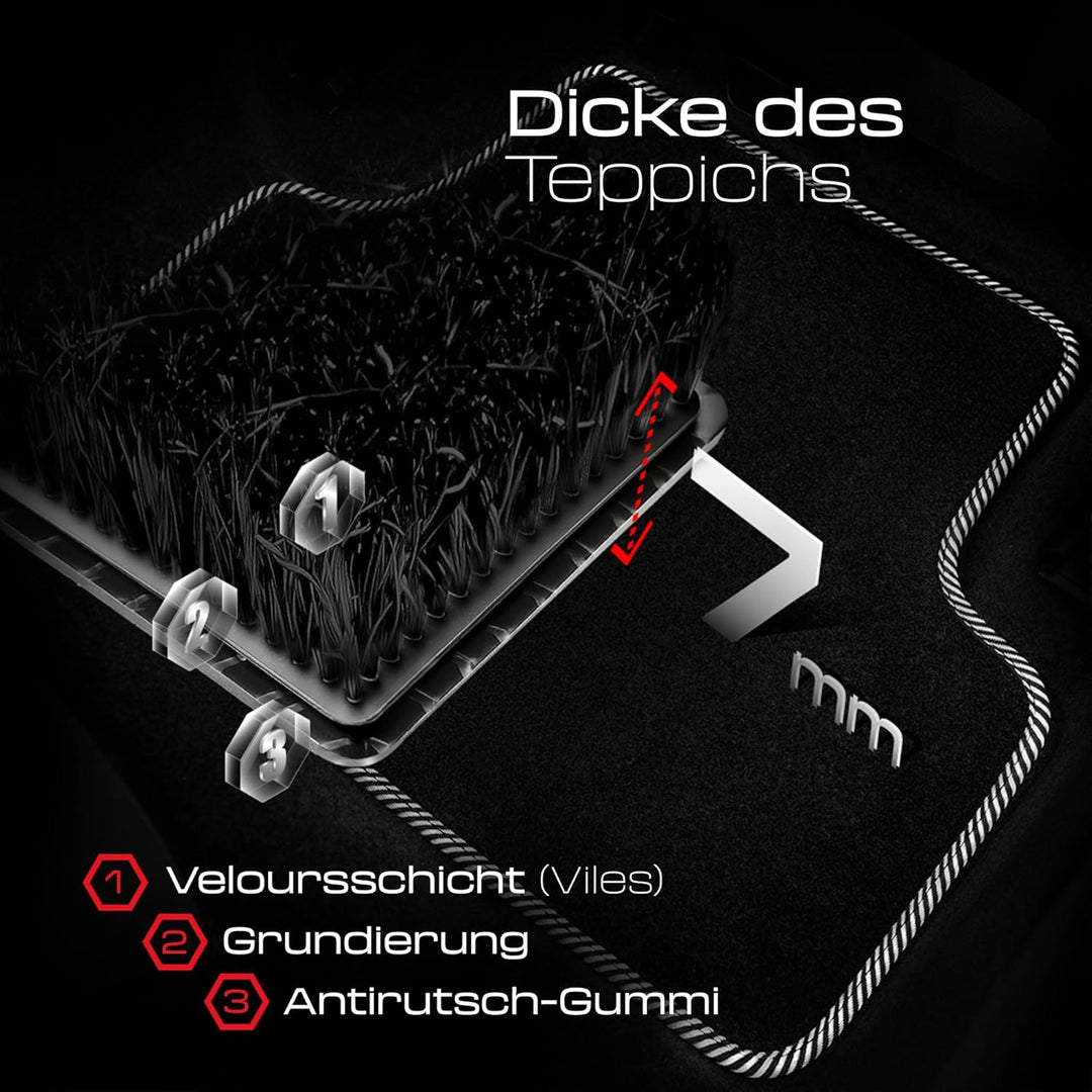 MOTOS Standard Velours-Fussmatten passend für Toyota Corolla XII ab 2019 Limousine, Kombi - Standard