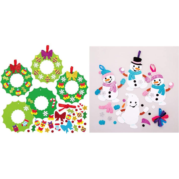 Baker Ross Weihnachtskranz-Set AX504, 8 Stück, ideal für weihnachtliche Kunst- und Bastelprojekte, A