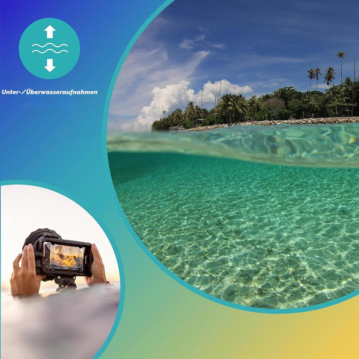 JOBY SeaPal 6" Dome, für SeaPal Wasserdichtes Smartphone Case, 50/50 Über- und Unterwasseraufnahmen,