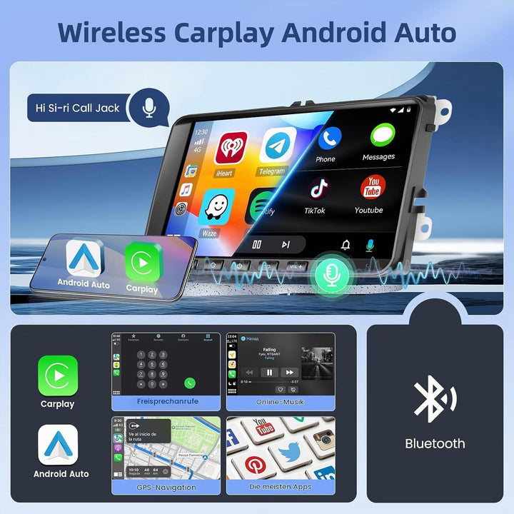 Hikity DAB/DAB+ [4+64GB] Android 15 Autoradio für VW Golf 5 6 Passat Polo Tiguan Touran Caddy Skoda