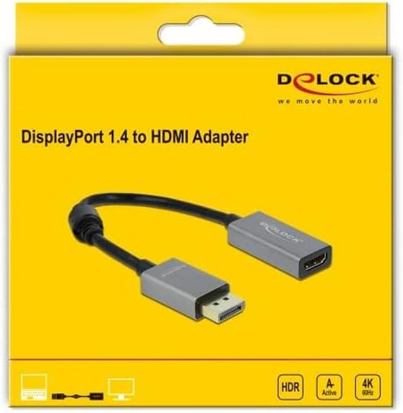 Delock Aktiver DisplayPort 1.4 zu HDMI Adapter 4K 60 Hz (HDR)