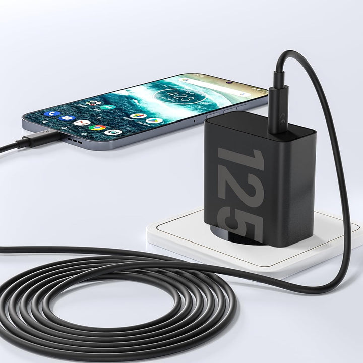 125W USB C Ladegerät Ladekabel für Motorola Edge 70, 60 Neo, 60 Pro, 50 Ultra, 50 Pro, 40 Neo, 40 Pr