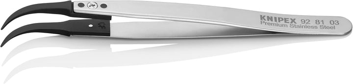 KNIPEX Pinzette mit Wechselspitzen ESD Mattiert Glatt 130 mm, 92 81 03