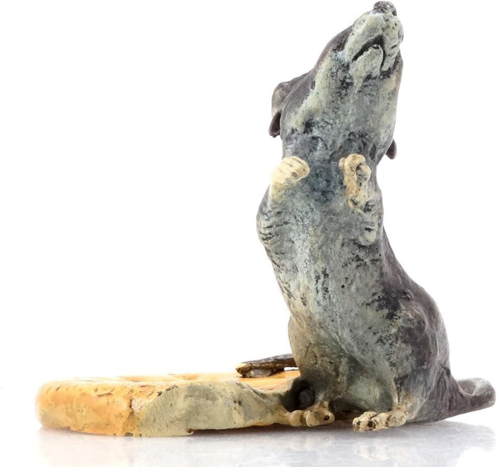 Kunst & Ambiente - Maus mit Biskuit - handbemalte Wiener Bronze - kultige Tierfigur im Retrolook - D