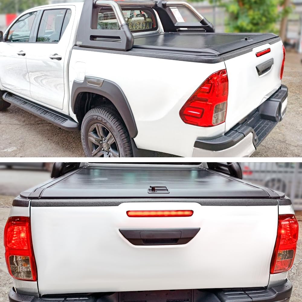 JHCHAN Ladekantenschutz Abdeckung für Toyota Hilux 2021-2023 Revo Pick up ABS Textur Schwarz Heckkla