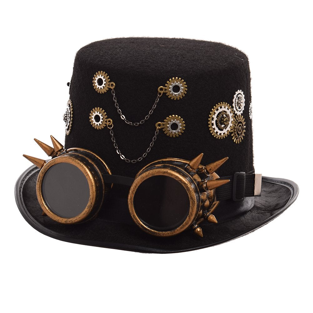 GRACEART Zauberkasten Steampunk Zylinder Hut Steampunk Herren and Steampunk Damen with Goggles, Gear