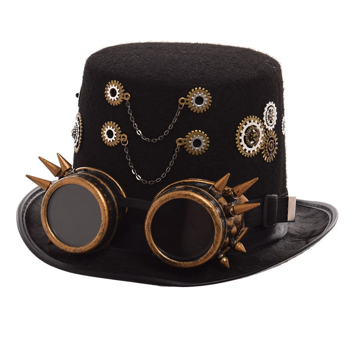 GRACEART Zauberkasten Steampunk Zylinder Hut Steampunk Herren and Steampunk Damen with Goggles, Gear