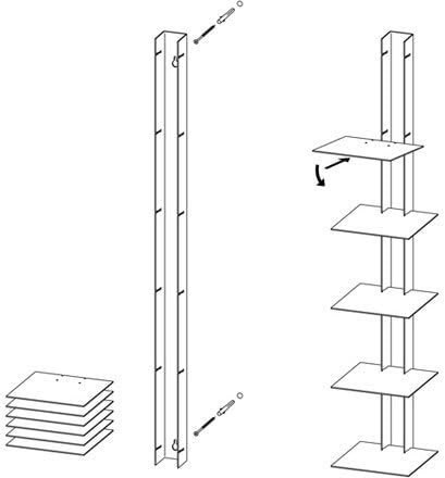 Haseform Bücherturm 170 cm (für 1,80 m Bücher) anthrazit Bücherregal Wandregal