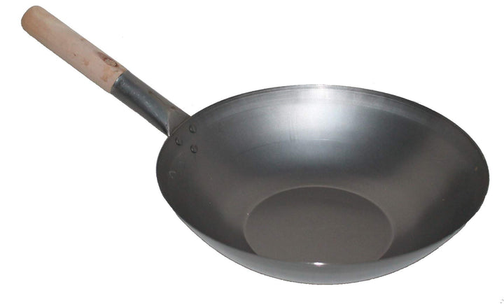Wok ca. 33 cm Durchmesser flacher Boden für Gas, Gastronomie, Wokpfanne