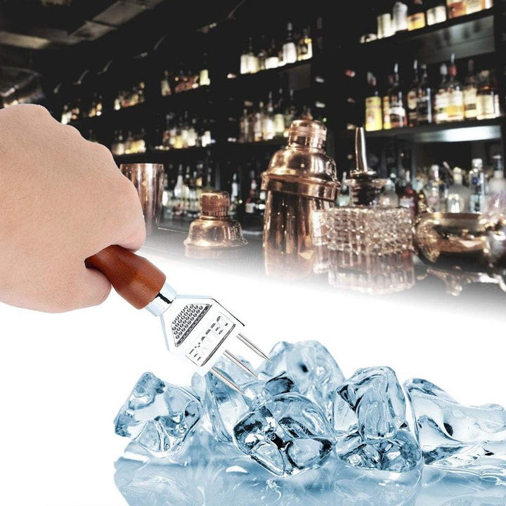 Jeffergarden Eispickel, Eis Meissel Edelstahl EIS Meissel mit Holzgriff Entfernung Pick Crushed Ice