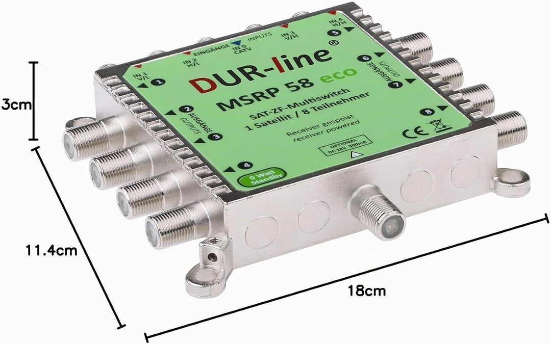 DUR-line MSRP 5/8 eco - Multischalter für 8 Teilnehmer - Geringe Stromaufnahme - 0 Watt Standby Mult