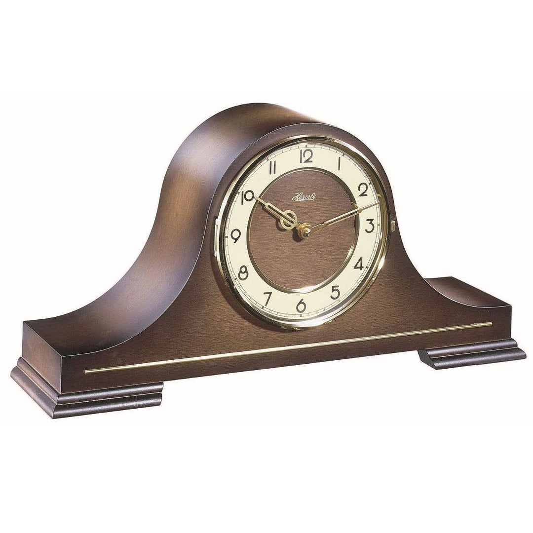 Hermle 21092-032114 Grosse Tischuhr mit Glaslünette, Quarz, Holz, 21,5cm x 43cm x 11cm 21,5cm x 43cm