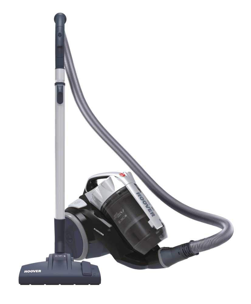 Hoover KHROSS Bodenstaubsauger, Abschleppen ohne Beutel, Schwarz und Grau, Home, 550W