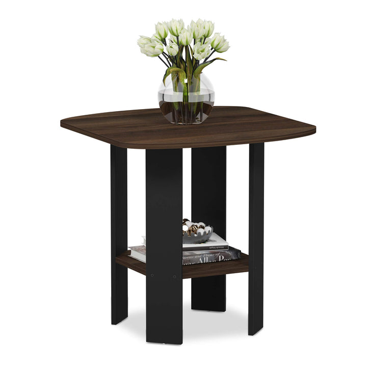 Furinno Simple Design Beistelltisch, Holz, Columbia Walnut/Schwarz, 50.8 x 50.8 x 49.78 cm Einzeln C