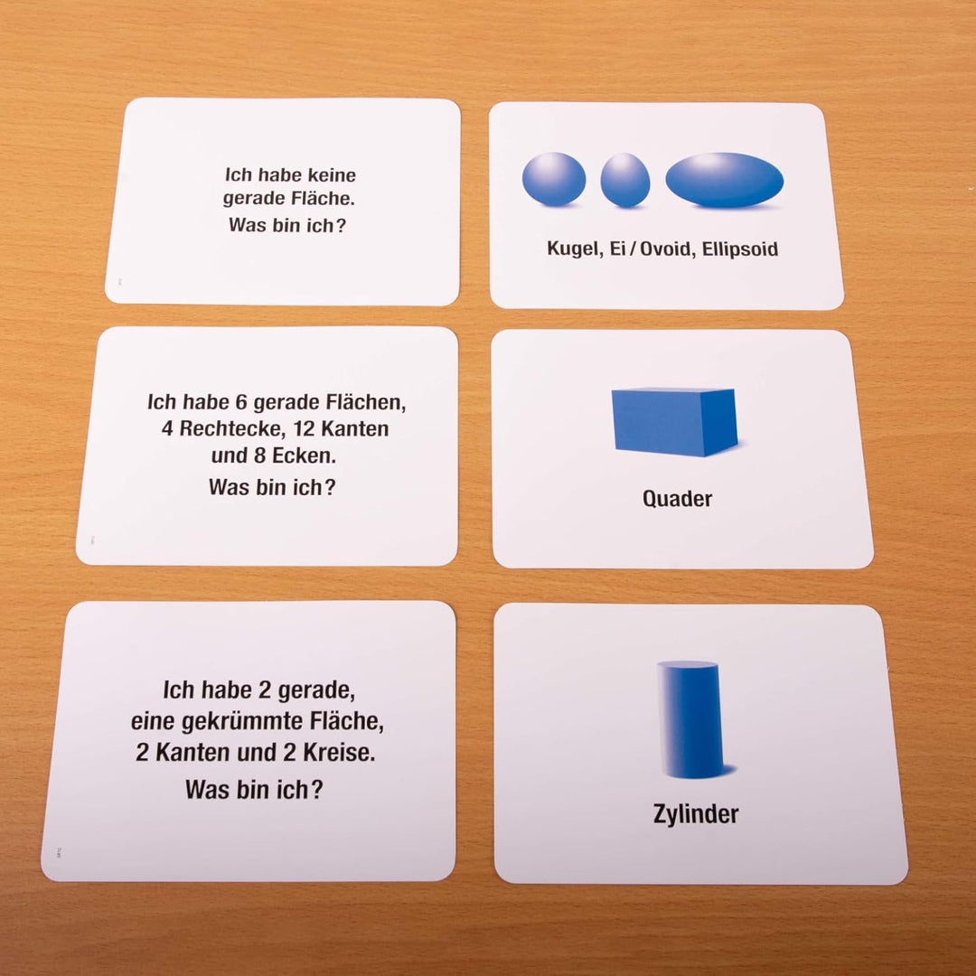 Arbeitskartei zu den Geometrischen Körpern und Formen, Montessori Freiarbeit, 100 Aufgabenkarten in