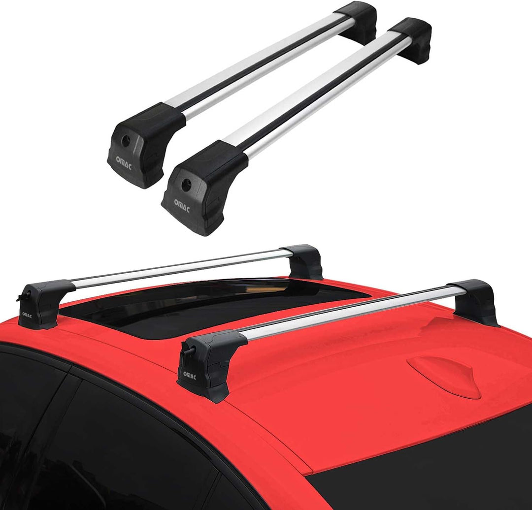 OMAC Dachträger Grundträger kompatibel mit VW Touareg 2002-2010 Gepäckträger Alu Silber 2X