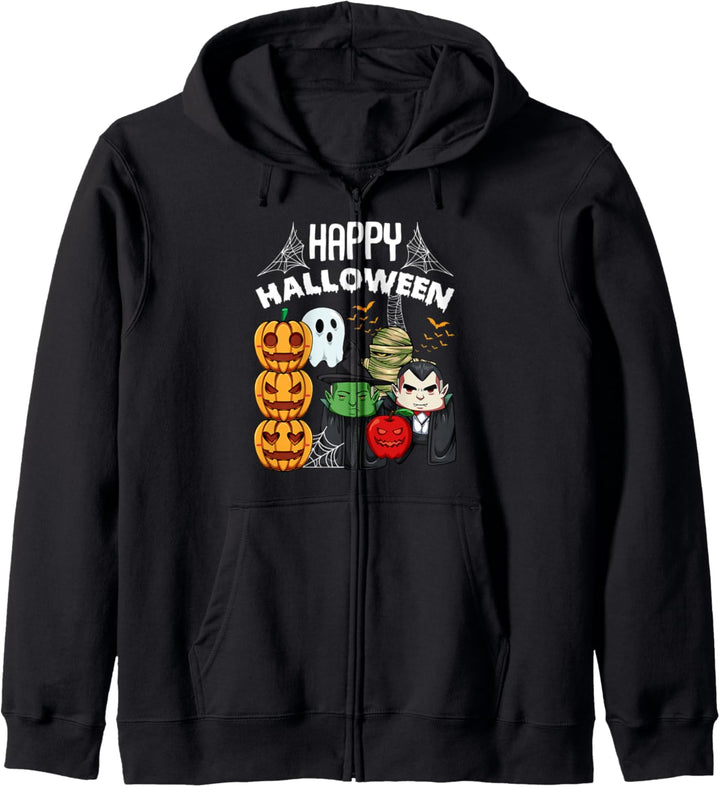 Happy Halloween Kürbis Geister Vampir Mumien Hexen Lustig Kapuzenjacke