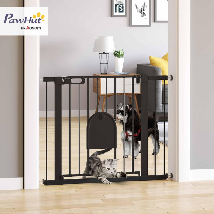 PawHut Türschutzgitter Klemmbefestigung für Hunde 75-103 x 76 cm Schwarz Schwarz 75-103cm, Schwarz 7