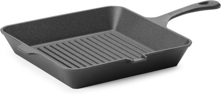 HENDI Grillpfanne, mit Ausguss, geeignet für Gasherd, Induktionsherd, Elektroherd, Ceranherd, antiha