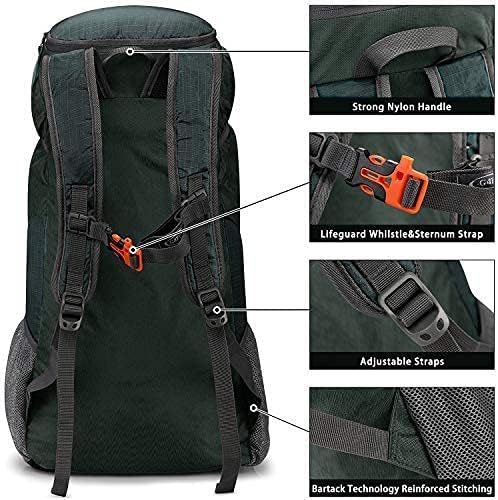 G4Free 40L Faltbarer Rucksack, Wanderrucksäcke Ultraleicht, Wasserdichter Trekkingrucksack Daypack D