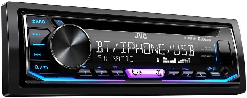 JVC KD-R992BT CD-Receiver mit Bluetooth-Freisprechfunktion und Audiostreaming schwarz USB/BT/Multico