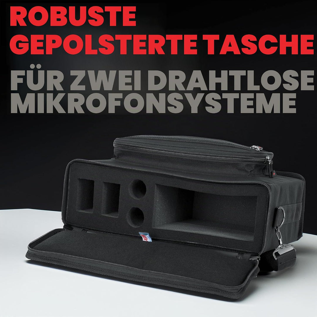 GATOR Cases GM-2W Softcase für ein komplettes HF-System und zwei Mikrofone 2 HF-Tonabnehmer Verstärk
