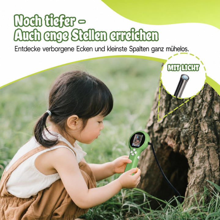 2-in-1 Mikroskop für Kinder mit Endoskop-Kabel, digitales Taschenmikroskop bis 500x Vergrösserung, H