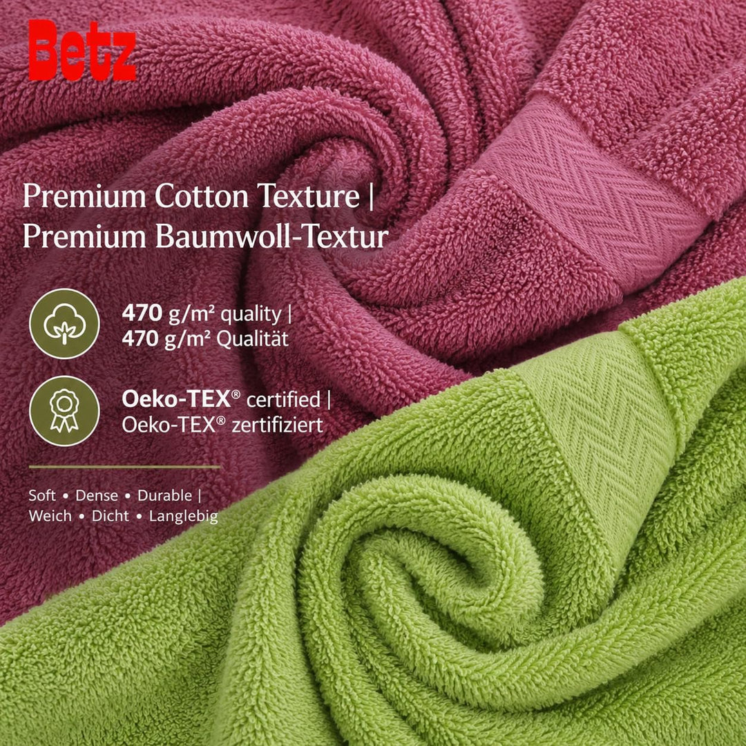 Betz 12-TLG. Handtuch Set Premium 100% Baumwolle 2 Duschtücher 4 Handtücher 2 Gästetücher 2 Seiftüch
